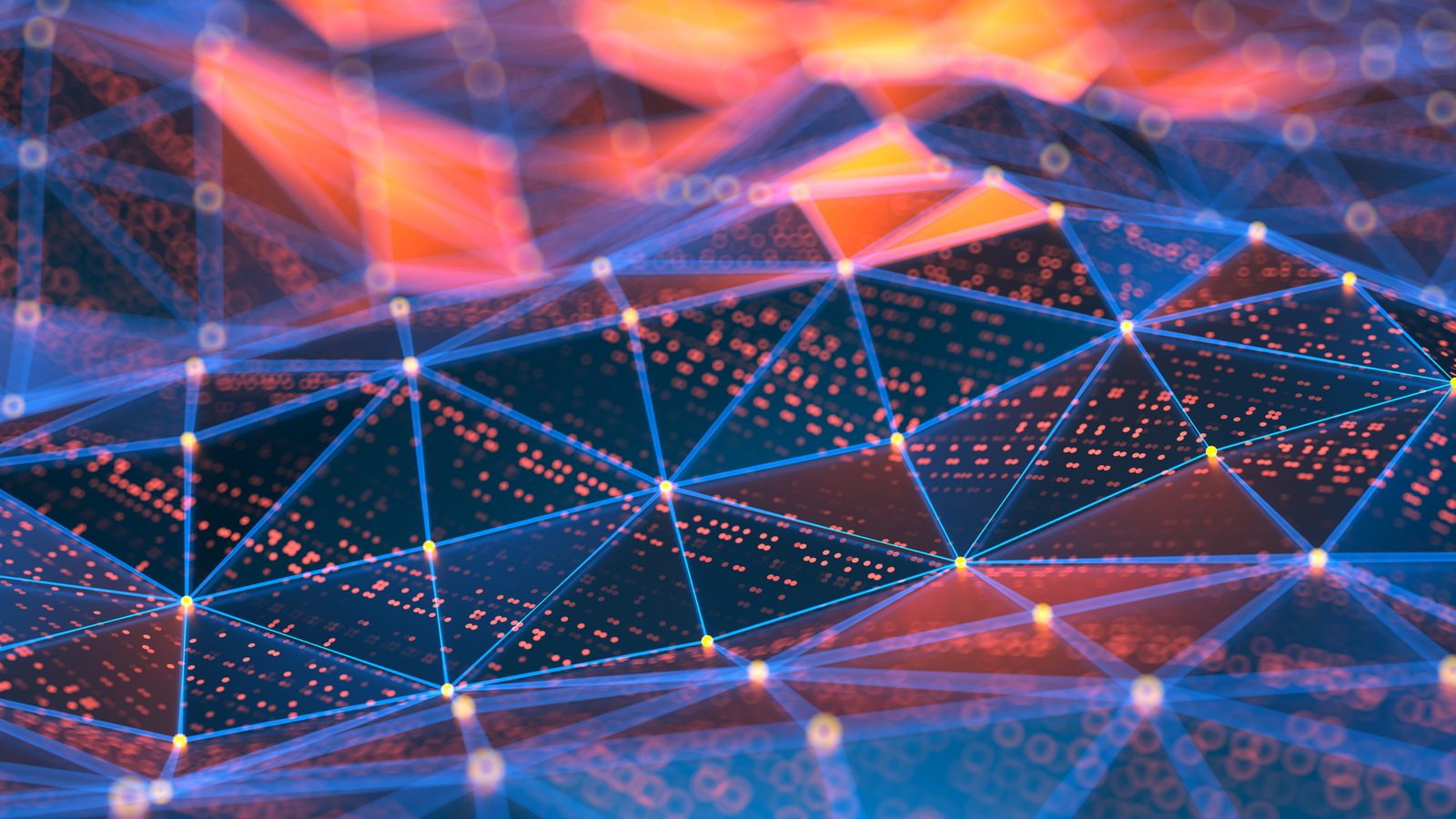 A glowing digital network of nodes standing for AI answer engines and multilingual SEO that link localization spend to revenue